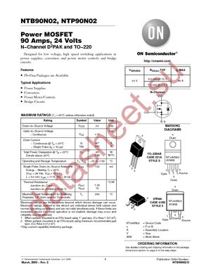 NTB90N02T4G datasheet  